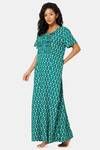 Naiduhall Cotton Full Length Nightdress - Dark Green — thumbnail 2